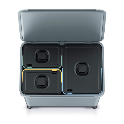 Sistema Clasificador De Reciclaje 2x10l + 1x23l Color Gris Keden_4