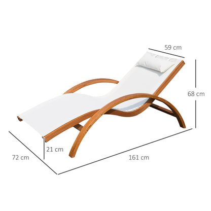 Outsunny Tumbona Tipo Hamaca Jardín Terraza Piscina O Patio 165x72x70cm Blanco_2