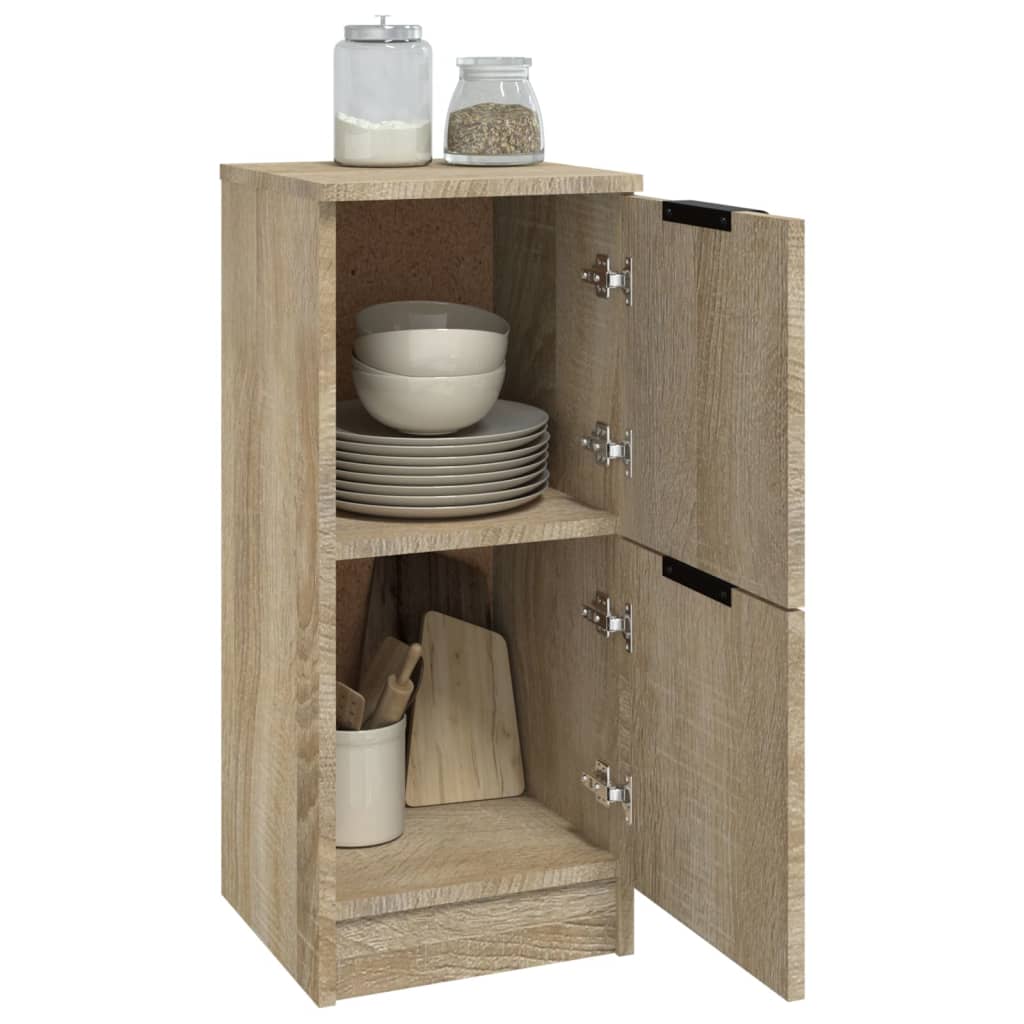 Aparadores 2 Uds Madera Contrachapada Roble Sonoma 30x30x70 Cm / Vetonek_1