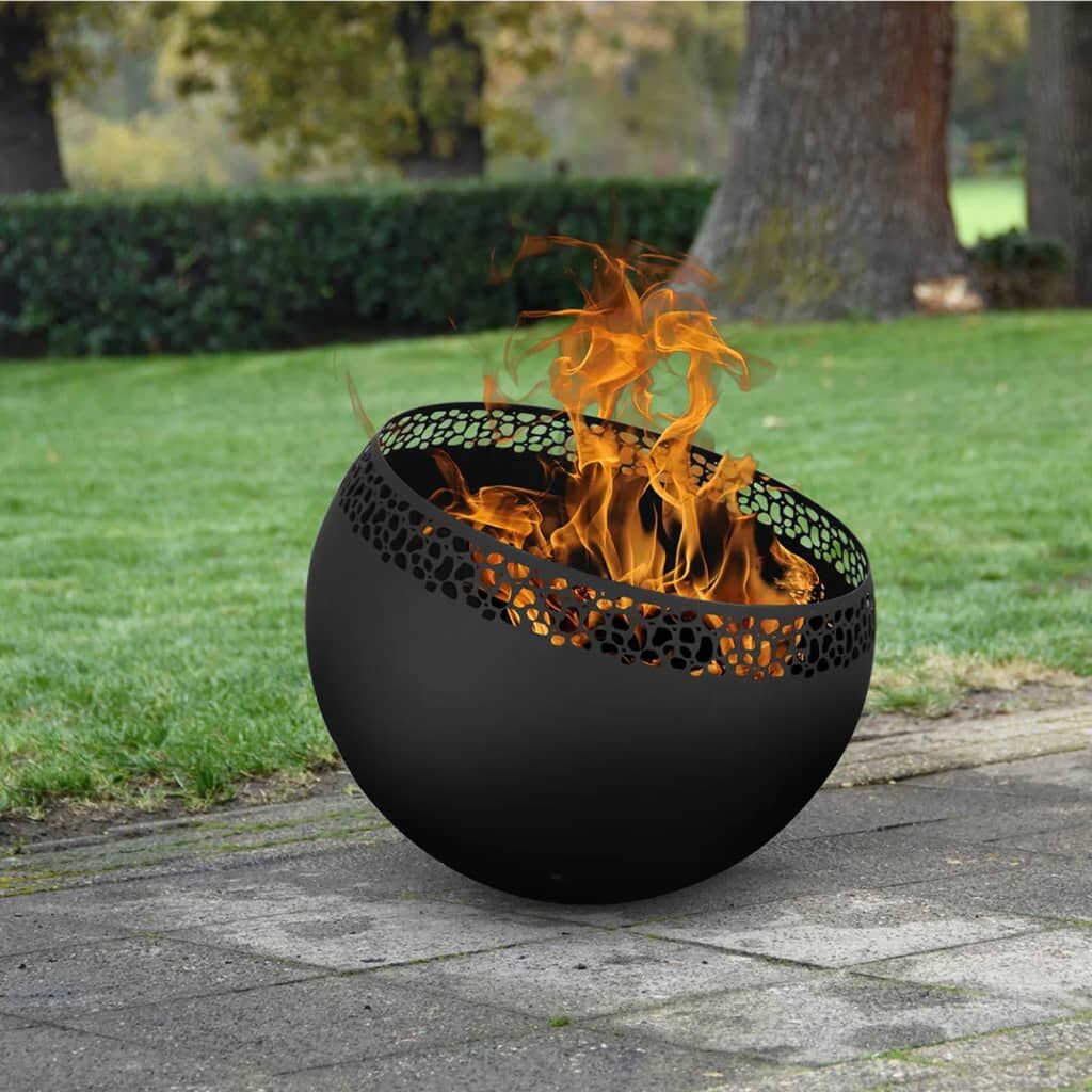 Esschert Design Brasero En Forma De Bola Con Puntitos Negro_1