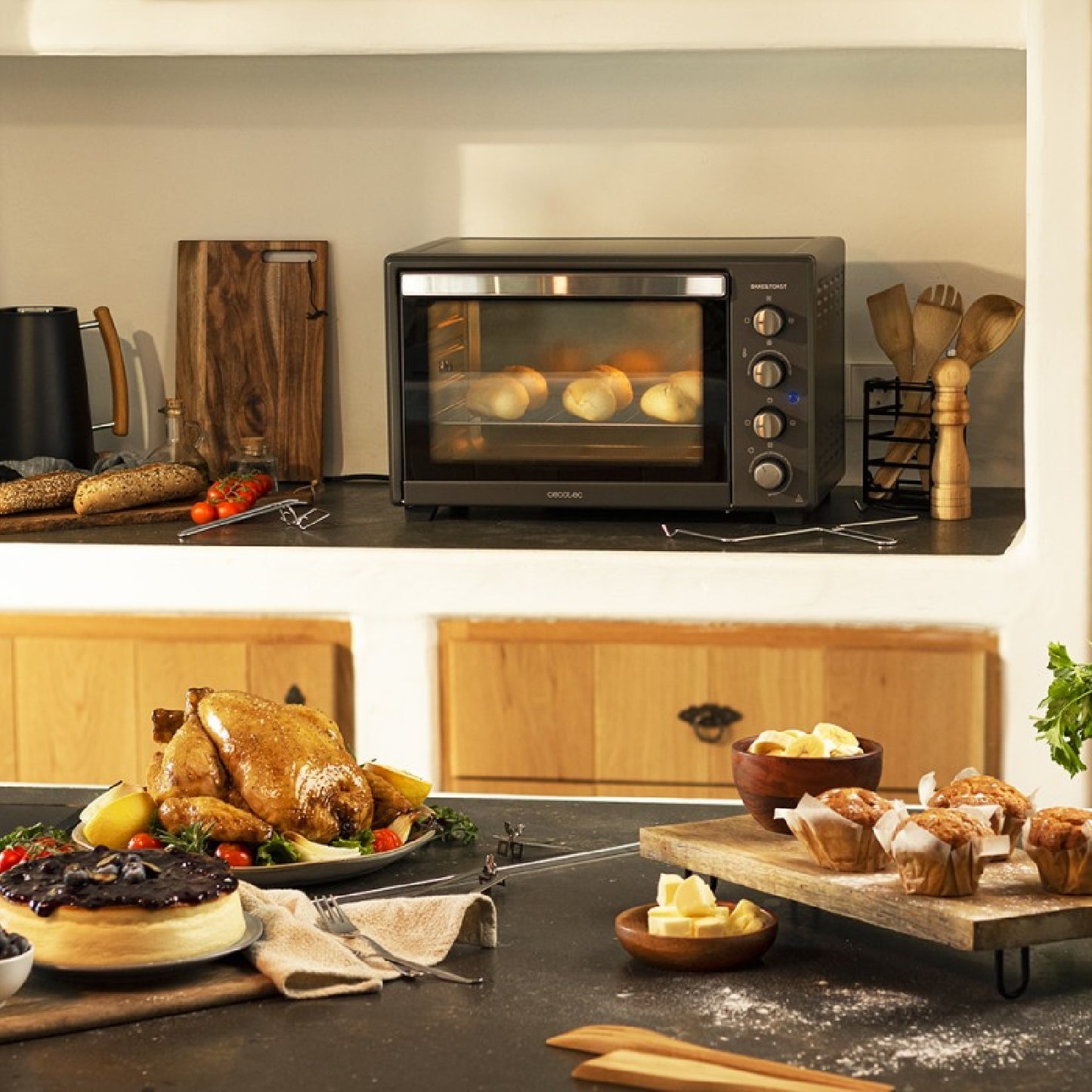 Cecotec Horno Sobremesa De Convección Bake&toast 4500 Black Gyro. 2000 W Capacidad 45 L 12 Funciones Combinables Incluye_4