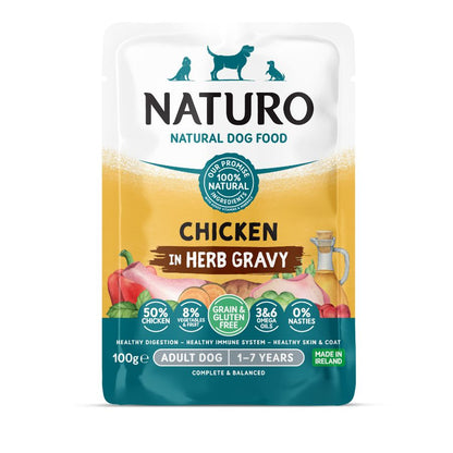 Naturo Perro Grain Y Gluten Free Pollo 100g X 12 Sobres Comida Humeda_0