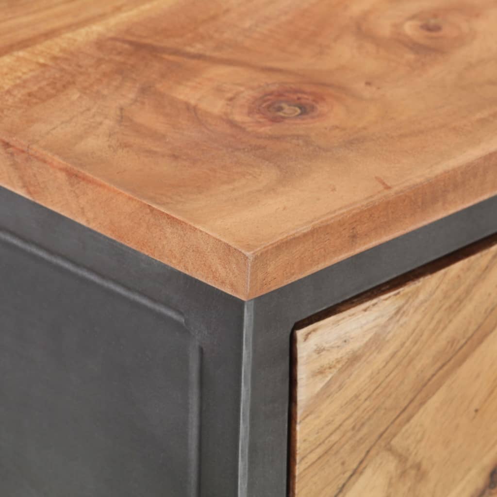 Mesa Consola De Madera Maciza De Acacia 110x35x75 Cm_3