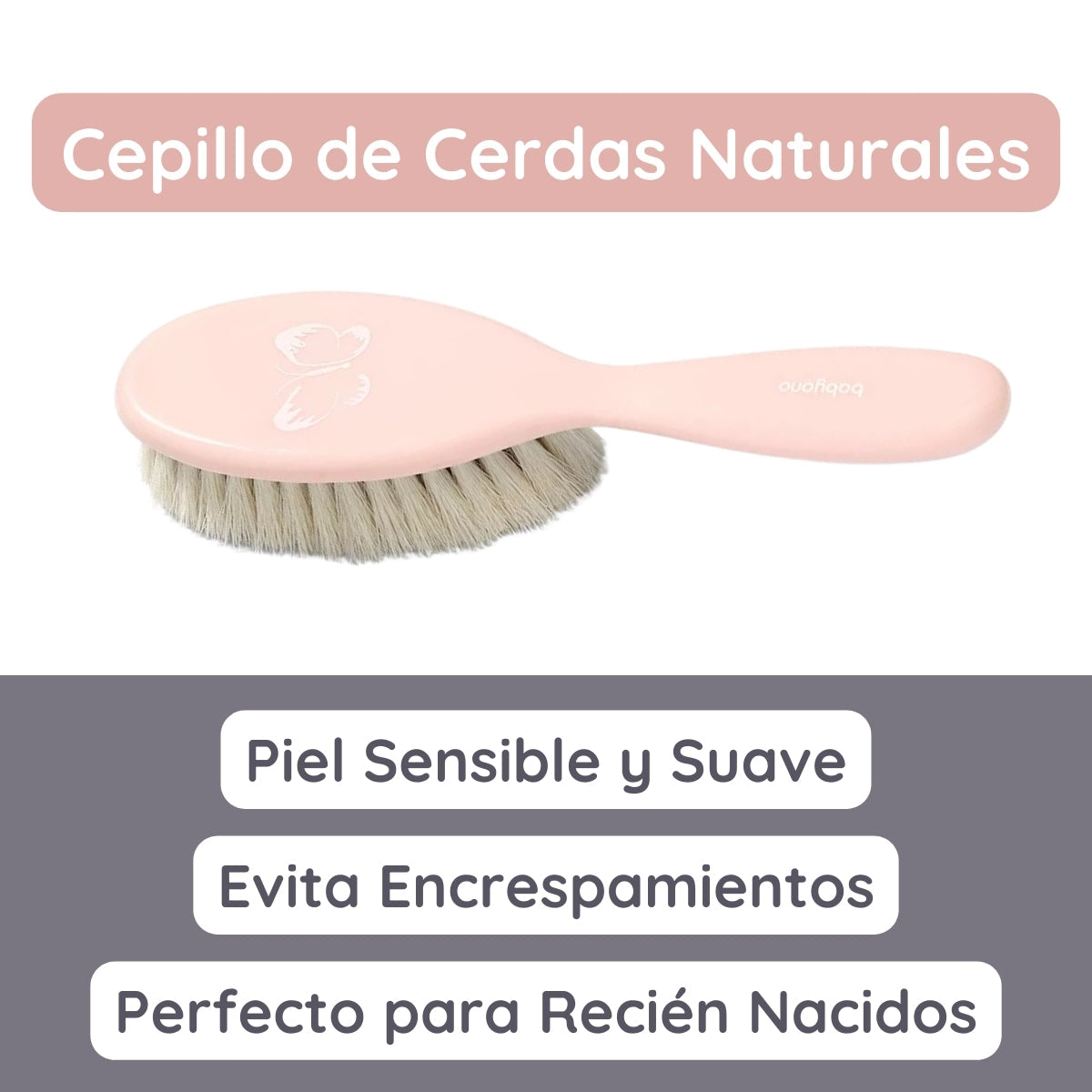 Babyono Set Cepillo Y Peine Con Cerdas Naturales Extra Suaves  Menta_1
