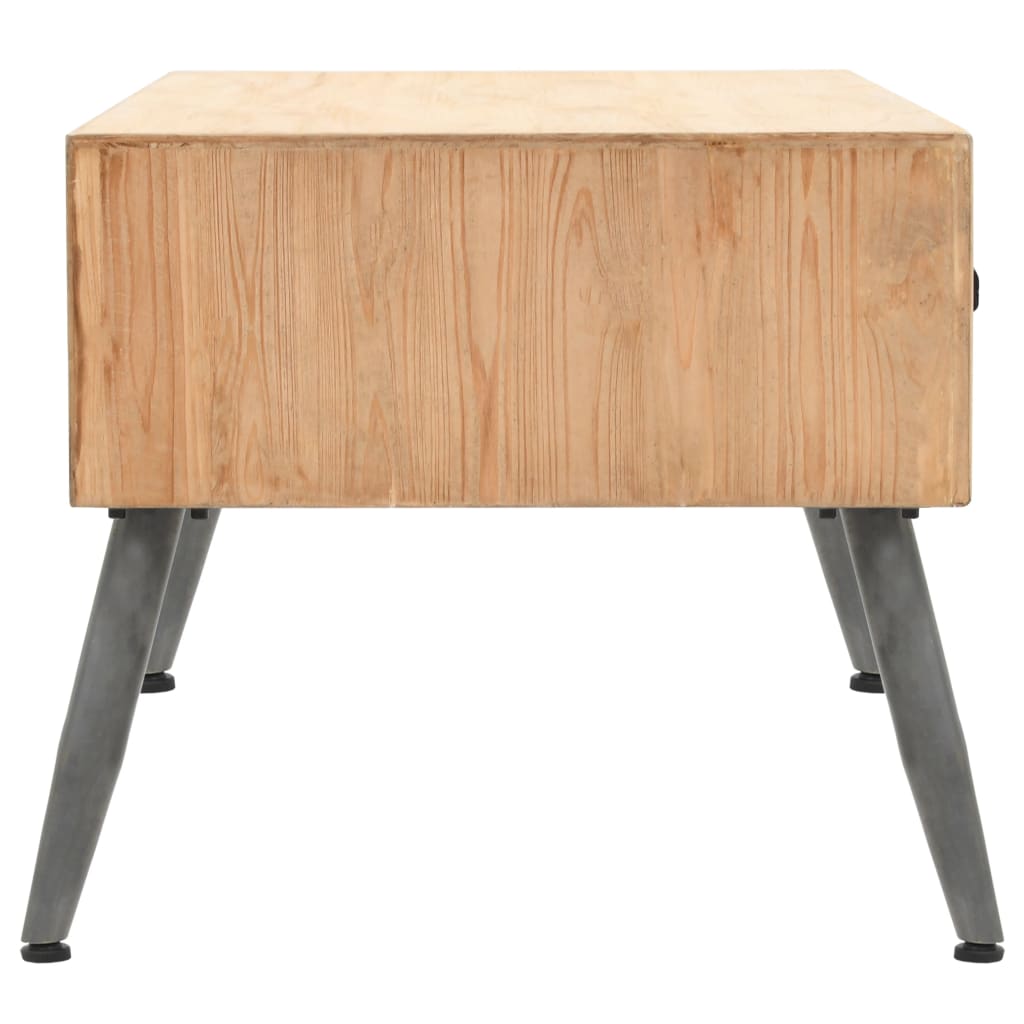 Mesa De Centro De Madera Maciza De Abeto 115x55x50 Cm_2