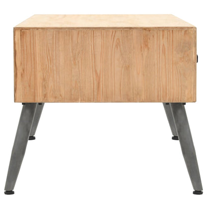Mesa De Centro De Madera Maciza De Abeto 115x55x50 Cm_2