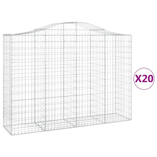 Cestas Gaviones 20 Uds Forma De Arco Hierro 200x50x140/160 Cm_0