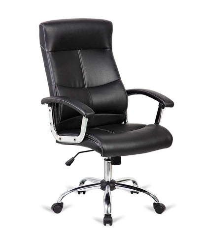 Silla De Oficina Manager Altura Regulable Acabado En Polipiel Negro. 63m(ancho ) 114/124cm_0
