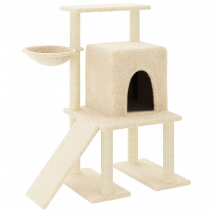 Vidaxl Rascador Para Gatos Con Postes De Sisal Color Crema 96,5 Cm_0
