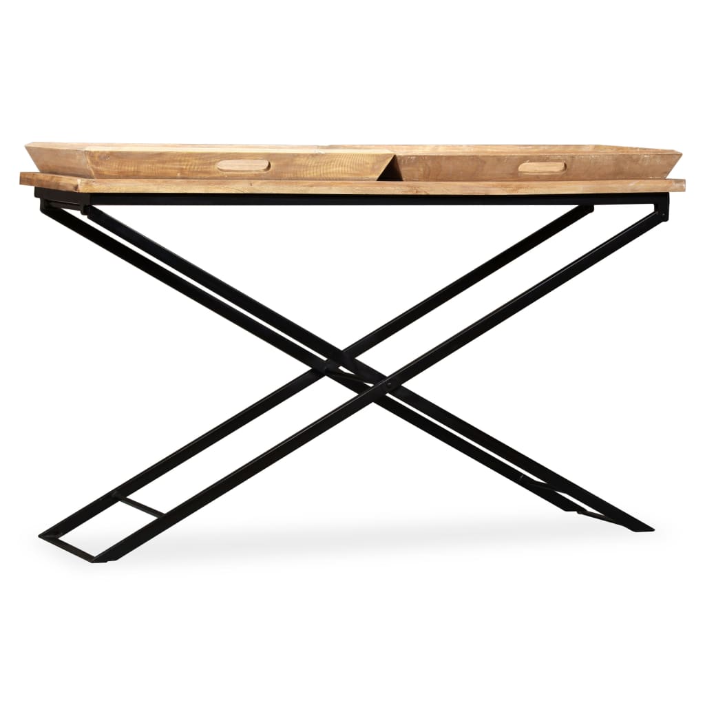 Mesa Consola De Madera De Mango Maciza 130x40x80 Cm_0
