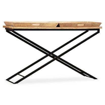 Mesa Consola De Madera De Mango Maciza 130x40x80 Cm_0