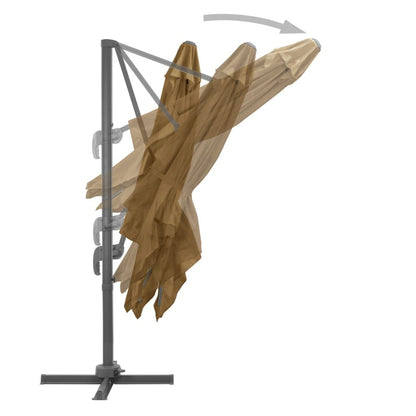 Vidaxl Sombrilla Jardín Voladiza Con Palo De Aluminio Taupe 300x300 Cm_3