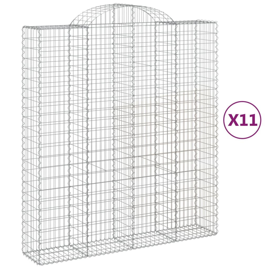 Cestas De Gaviones 11 Uds Forma De Arco Hierro 200x50x220/240cm_0
