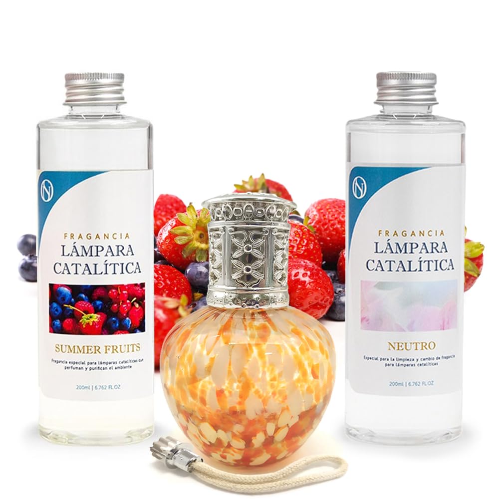Pack Ahorro Lámpara Catalítica Drops Orange + Fragancia Summer Fruits 500ml + Limpiador Neutro 200ml + Mecha Repuesto_0