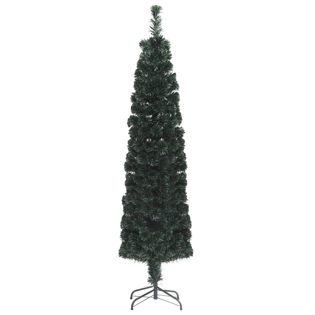 Vidaxl Árbol Navidad Estrecho Artificial Soporte Fibra Óptica 180 Cm_1