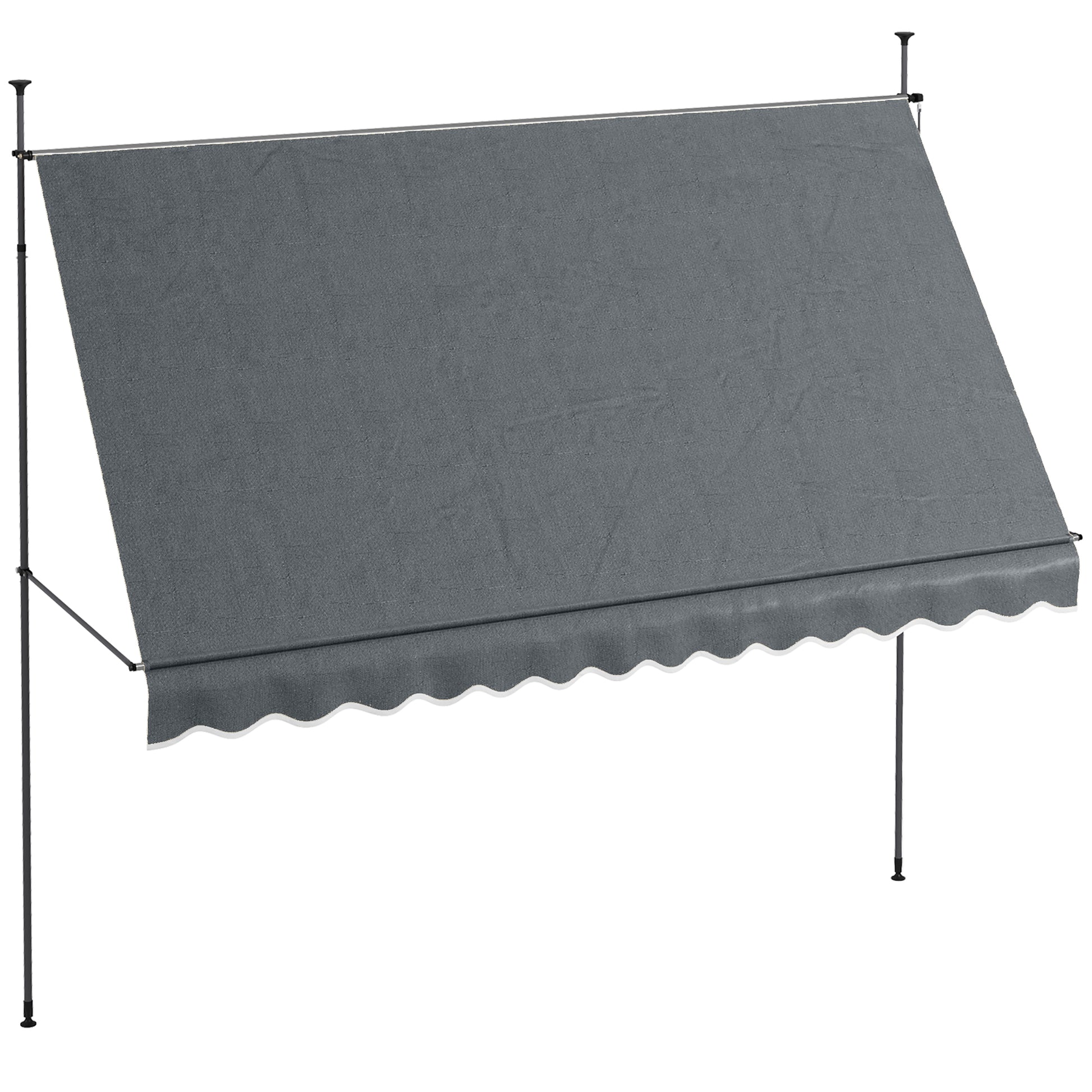 Outsunny Toldo Manual Retráctil 3,5x1,2m Altura Ajustable Con Manivela 210-300cm_0