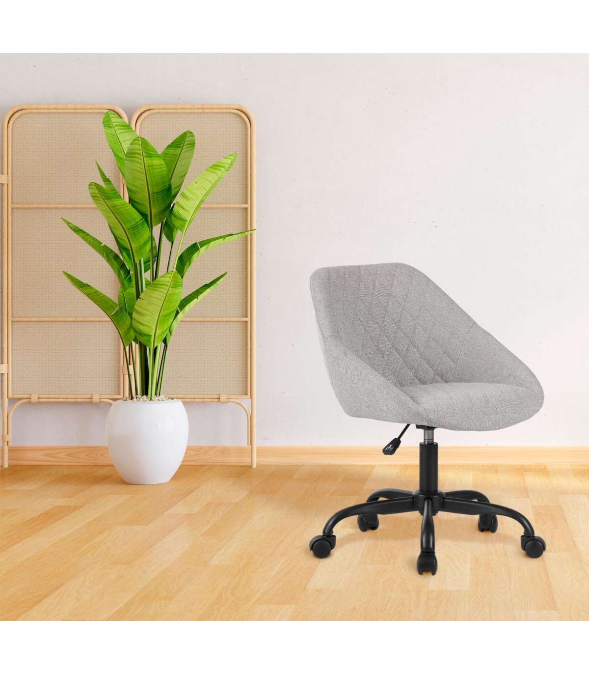 Silla Despacho Giratoria Elevable Acabado Gris Claro, 58m(ancho) 74/84cm(altura) 60cm(fond_1