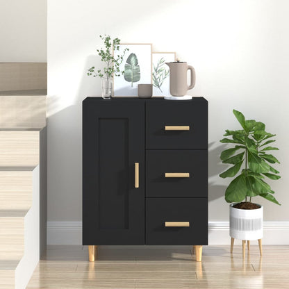 Aparador De Madera Contrachapada Negro 69,5x34x90 Cm / Vetonek_3