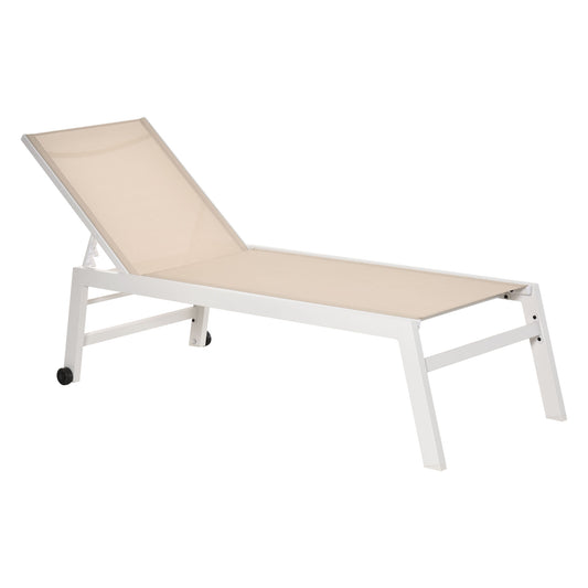 Outsunny Tumbona Con Respaldo Reclinable En 5 Posiciones 169x65x102cm Máx. 120kg_0