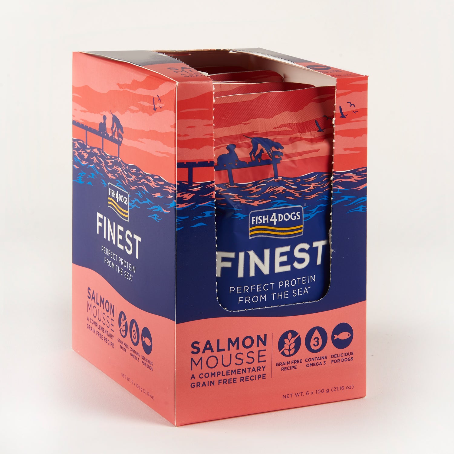 Fish4dogs Mousse Para Perro Sin Cereales – Salmón 100 G (pack De 6)_0