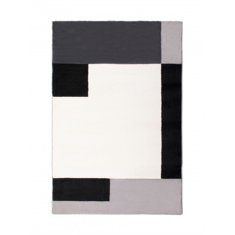 Alfombra Salón Geometric Graphic Patterns Soft Black White 100x150cm- Decoración- Home Furnishing_0