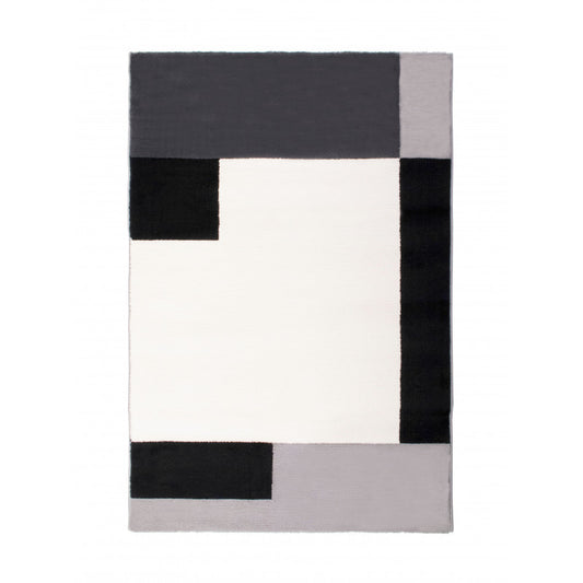 Alfombra Salón Geometric Graphic Patterns Soft Black White 100x150cm- Decoración- Home Furnishing_0