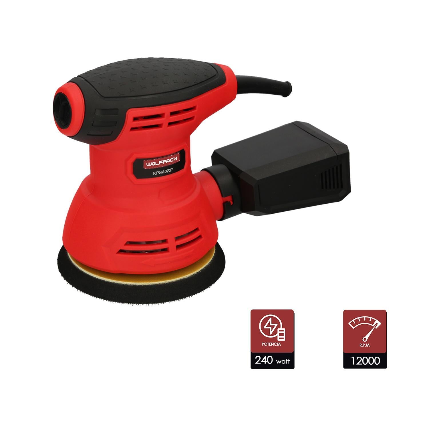 Lijadora Wolfpack Orbital 240 Watt. Lijadora Multifunción. Decapado, Lijado, Eliminar Oxido, Disco Ø 125 Mm._1