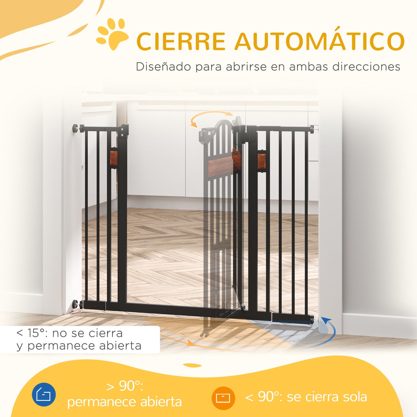 Pawhut Barrera De Seguridad Extensible Para Puertas Y Escaleras 93x76,2 Cm Negro_4