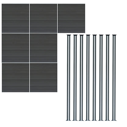 Vallas Para Exteriores De Wpc Y Aluminio - 7x Paneles + 8x Postes | Gris_0