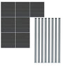 Vallas Para Exteriores De Wpc Y Aluminio - 7x Paneles + 8x Postes | Gris