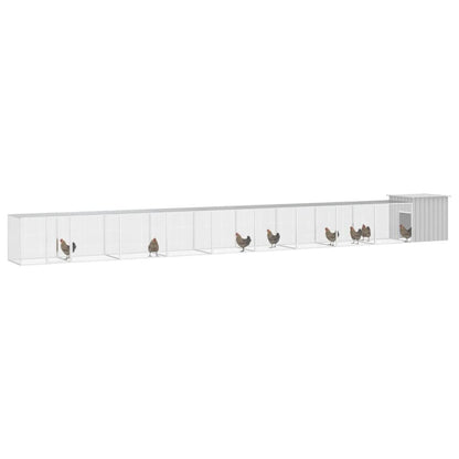 Vidaxl Jaula Para Gallinas Acero Galvanizado Gris 1000x91x100 Cm_1