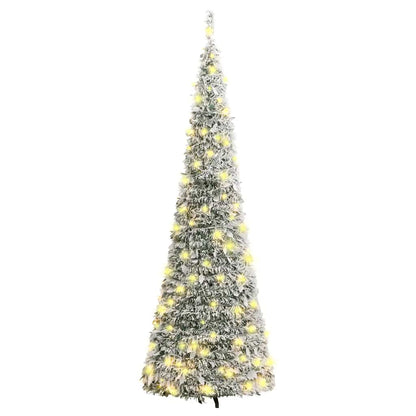 Vidaxl Árbol De Navidad Artificial Desplegable Con Nieve 100 Led 150cm_4