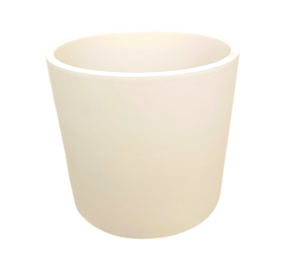 Macetero De Cerámica Cilindro Monocolor Blanco 50cm_0