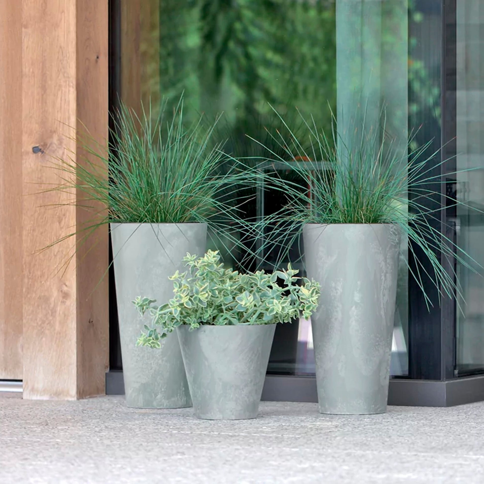 Maceta Tubus Beton Effect 12l., Dimensiones (mm) 300x300x280, Color Marengo_5