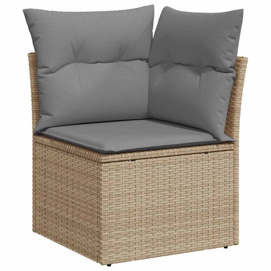 Set De Sofás De Jardín Con Cojines 9 Pzas Ratán Sintético Beige / Vetonek_0