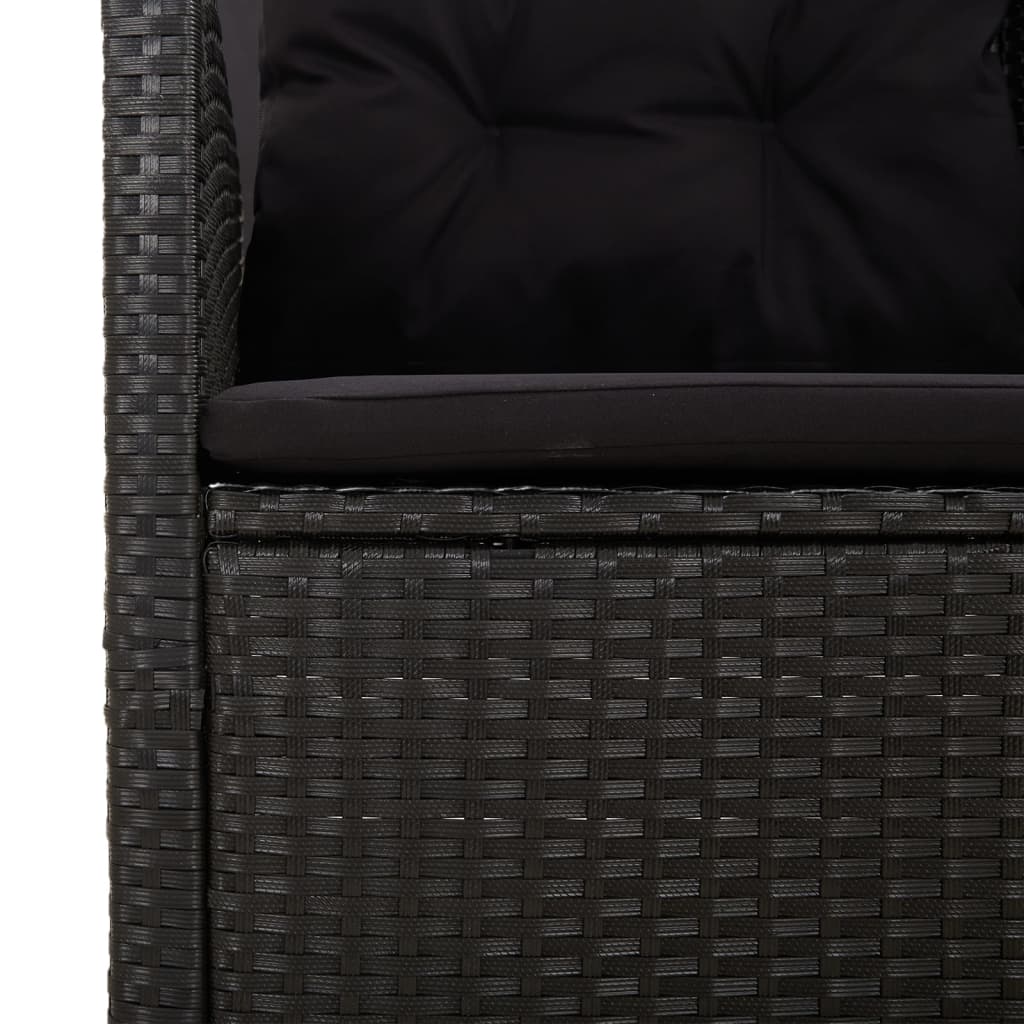 Vidaxl Sofá Esquinero Reclinable Con Cojines Ratán Sintético Negro_5
