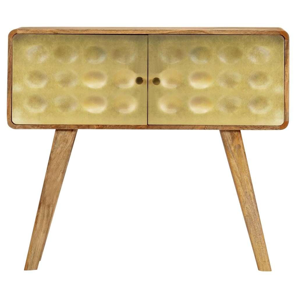 Aparador De Madera Maciza De Mango 90x30x77 Cm_2