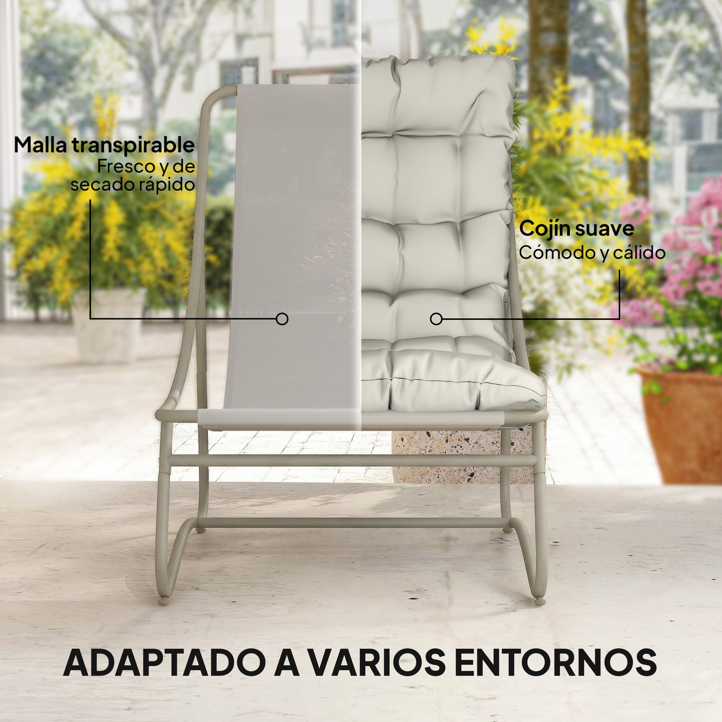 Outsunny Conjunto De Mesa Y Sillas De Terraza Exterior De 3 Piezas_4