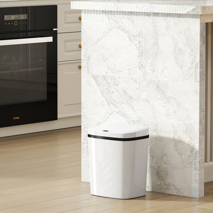 Balde De Lixo Automático Homcom Pp, Abs Branco 27.6x21.4x33.5 Cm_4