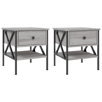 Mesita De Noche 2 Uds Madera Ingeniería Gris Sonoma 40x42x45 Cm_0