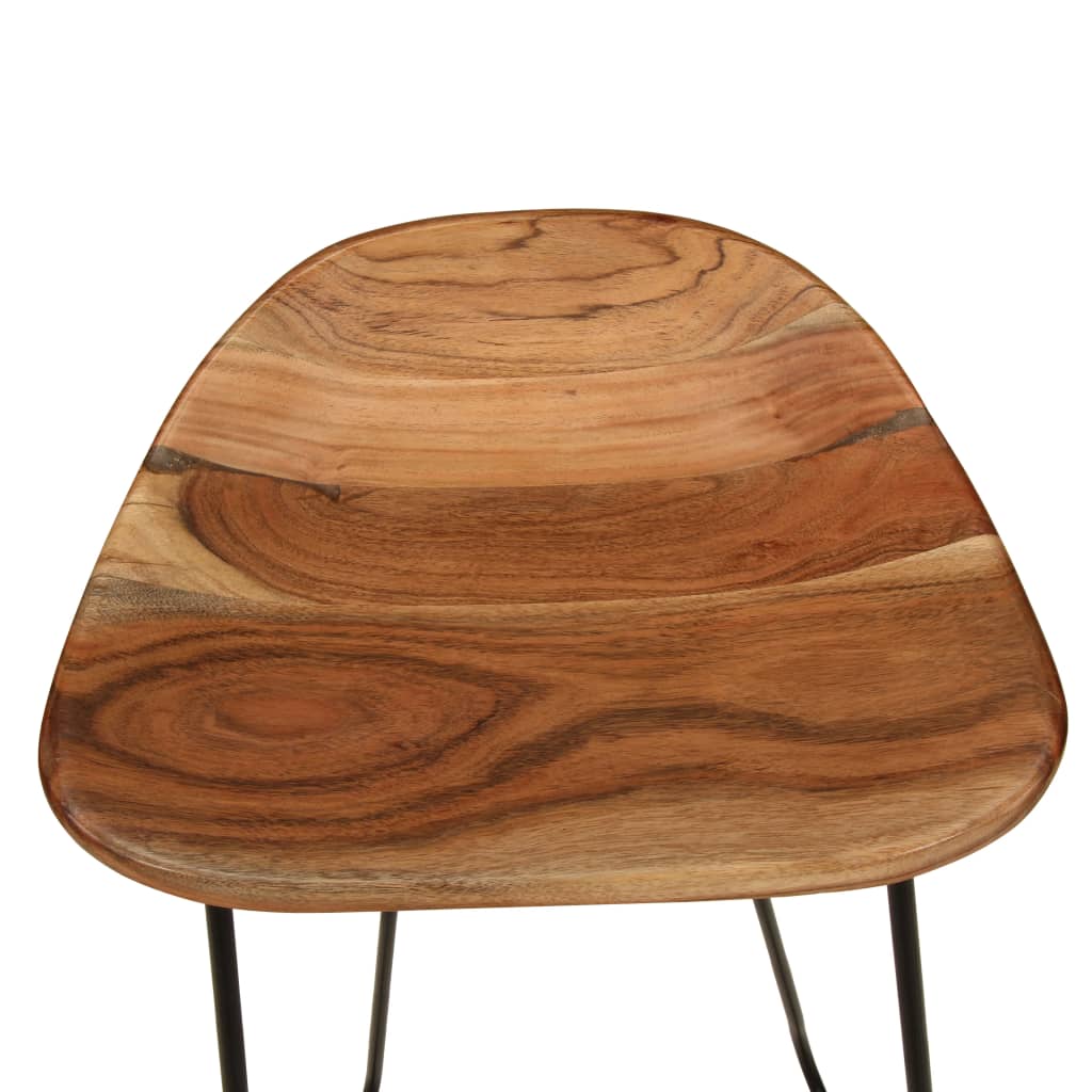 Taburetes De Cocina 2 Unidades Madera Maciza De Acacia_5