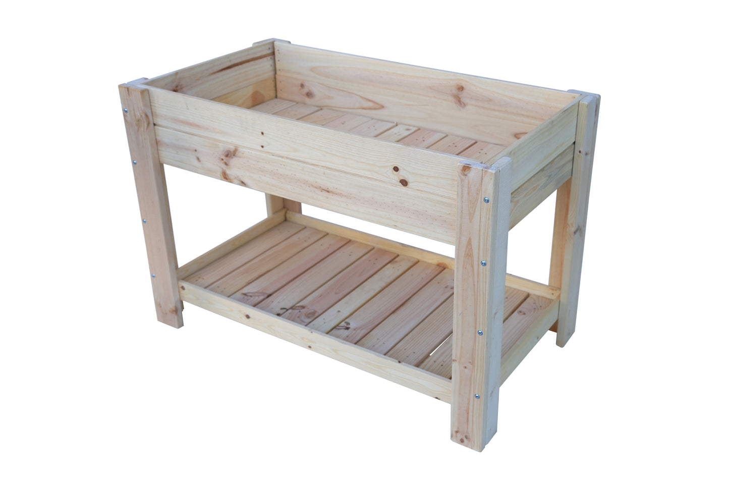 Mesa De Cultivo los Toscares De Madera Natural 119 X 65 X 80 Cm 115l + Bolsa Geotextil, Huerto Urbano Para Interior..