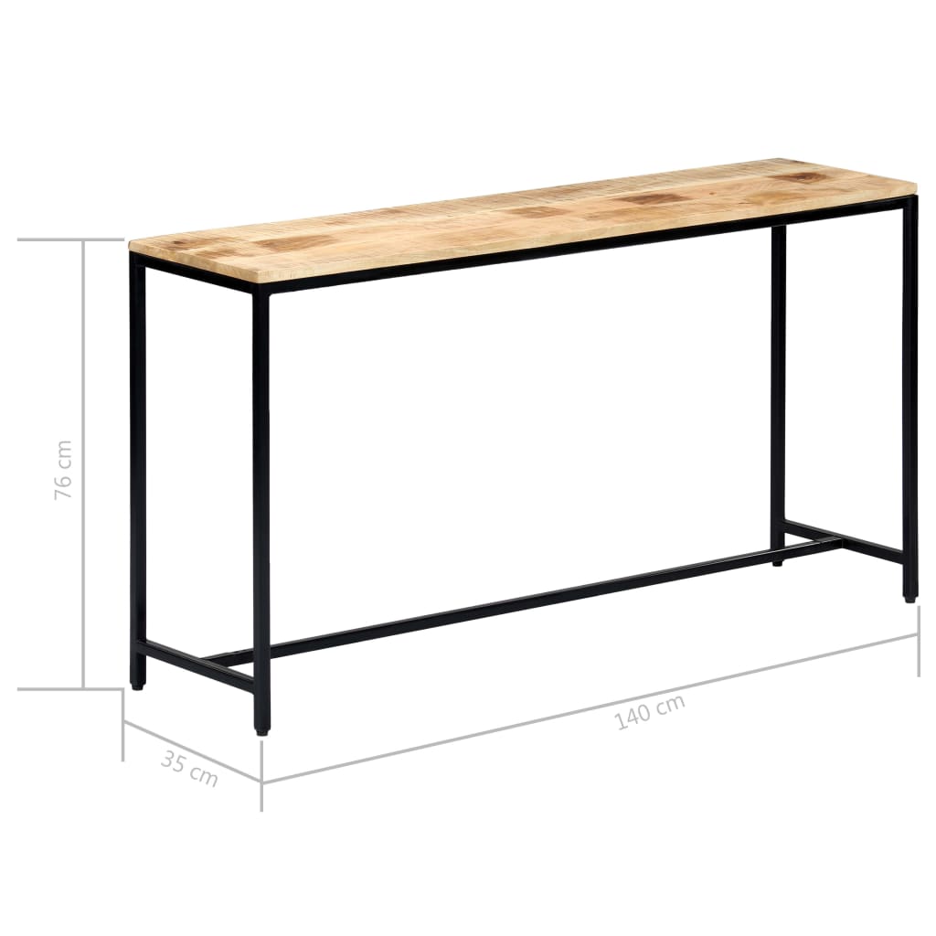 Mesa Consola De Madera Maciza De Mango En Bruto 140x35x76 Cm_4