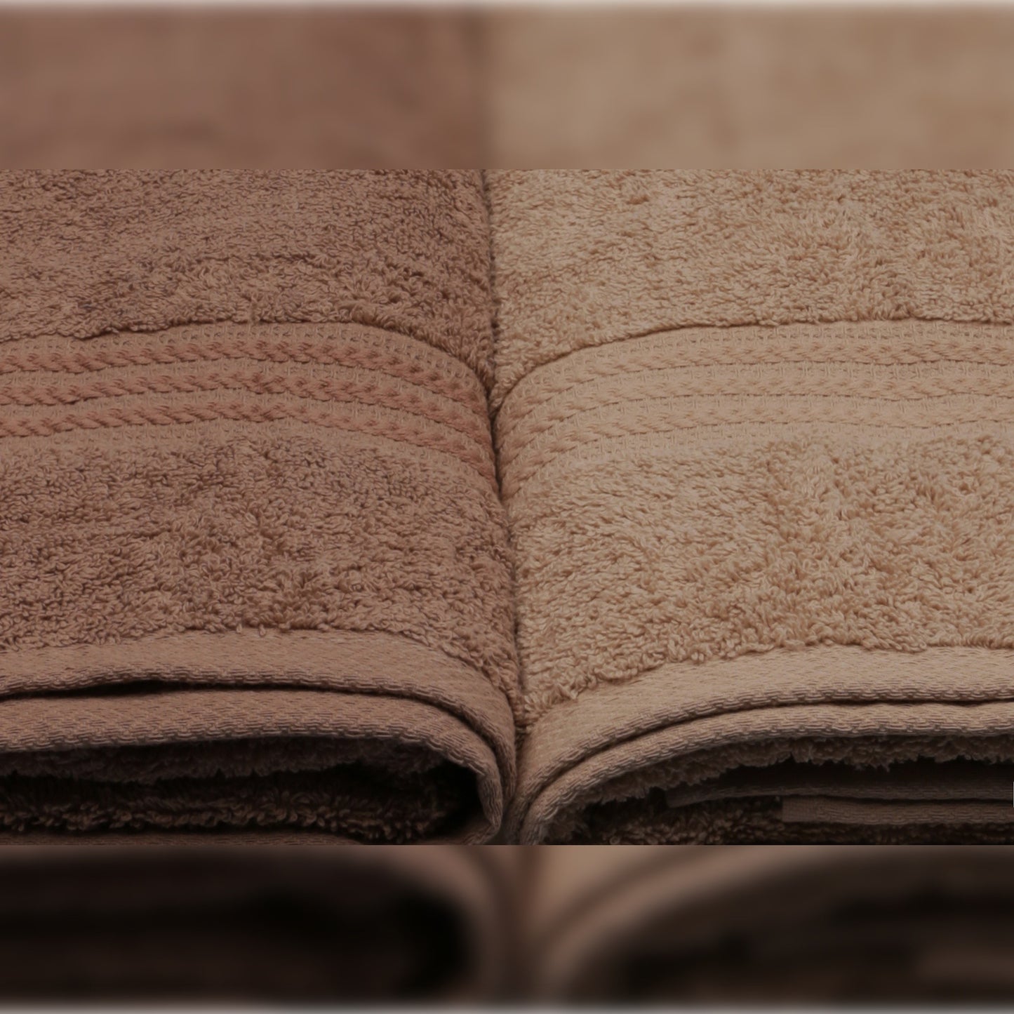 Juego De Toallas De Baño (4 Piezas) Crema, Beige Y Marrón