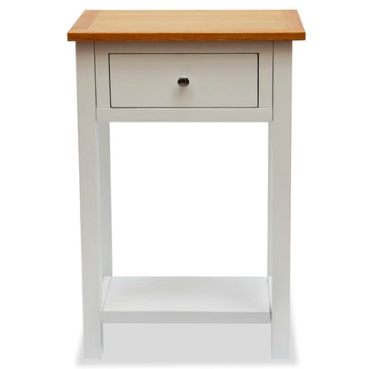 Mesa Auxiliar De Madera Maciza De Roble 50x32x75 Cm_1