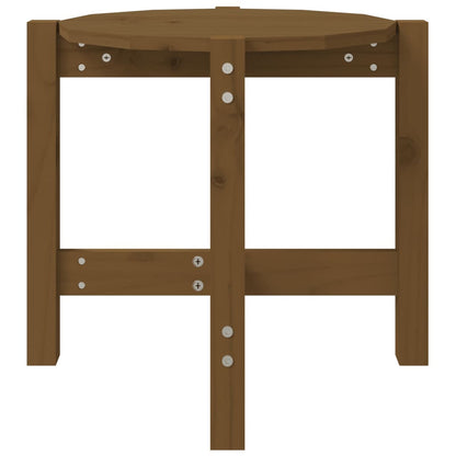 Mesa De Centro De Madera Maciza De Pino Marrón Miel Ø52,5x45 Cm_3