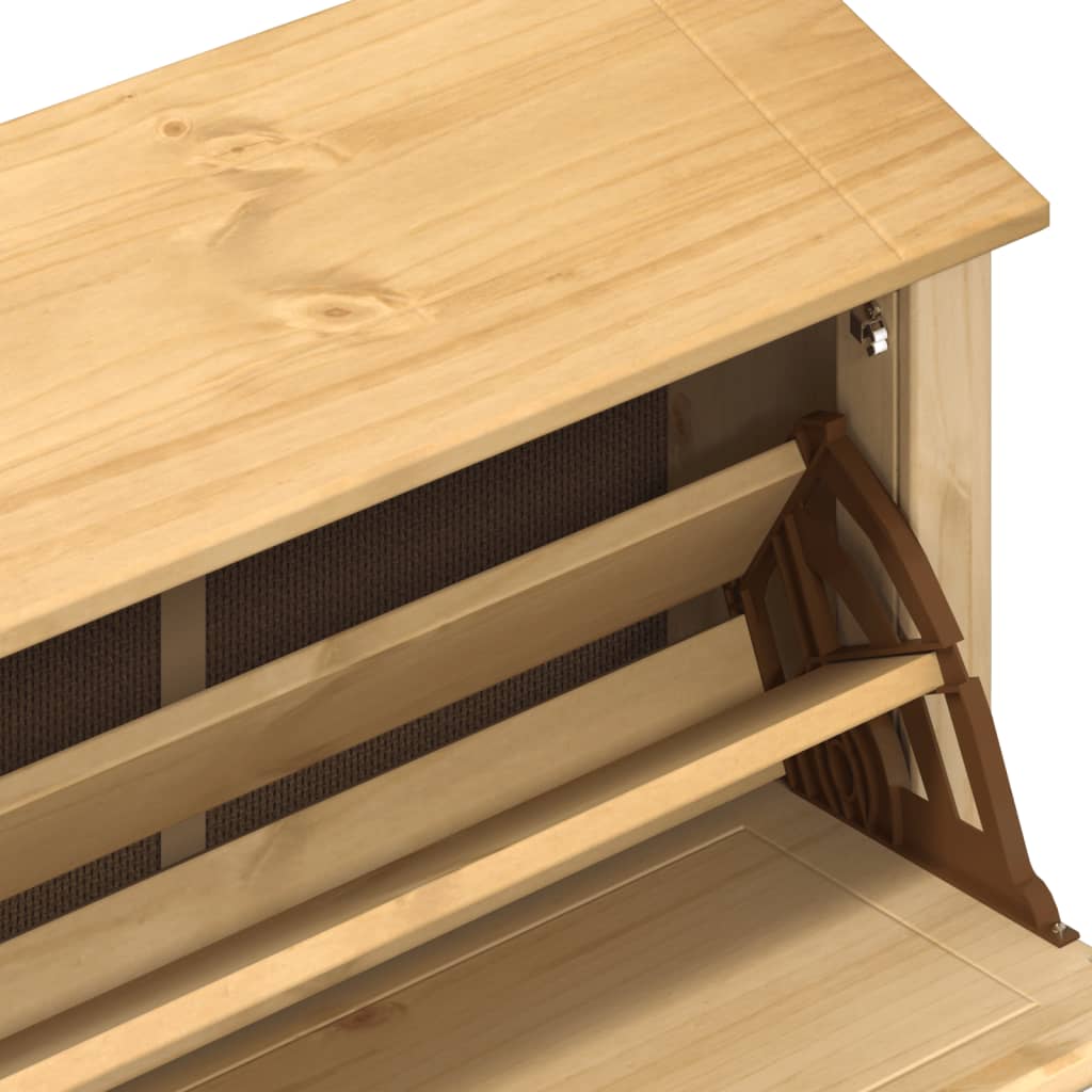 Mueble Zapatero Corona Madera Maciza De Pino 99x32x85 Cm / Vetonek_2