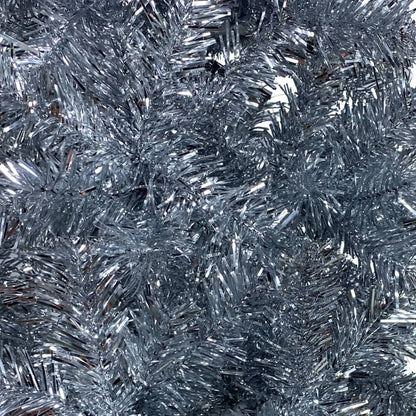 Vidaxl Árbol De Navidad Delgado Plateado 210 Cm_3
