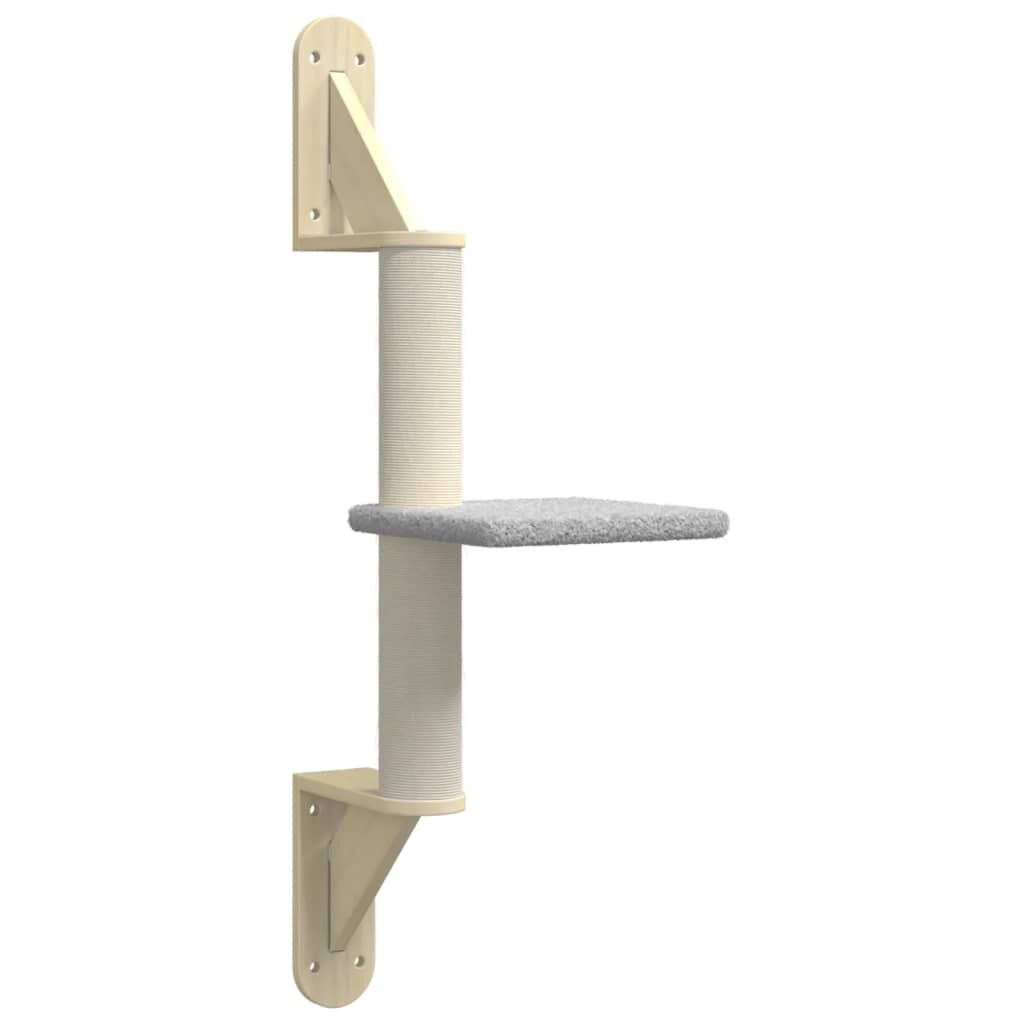 Vidaxl Árbol Rascador Para Gatos De Pared Gris Claro 85,5 Cm_0