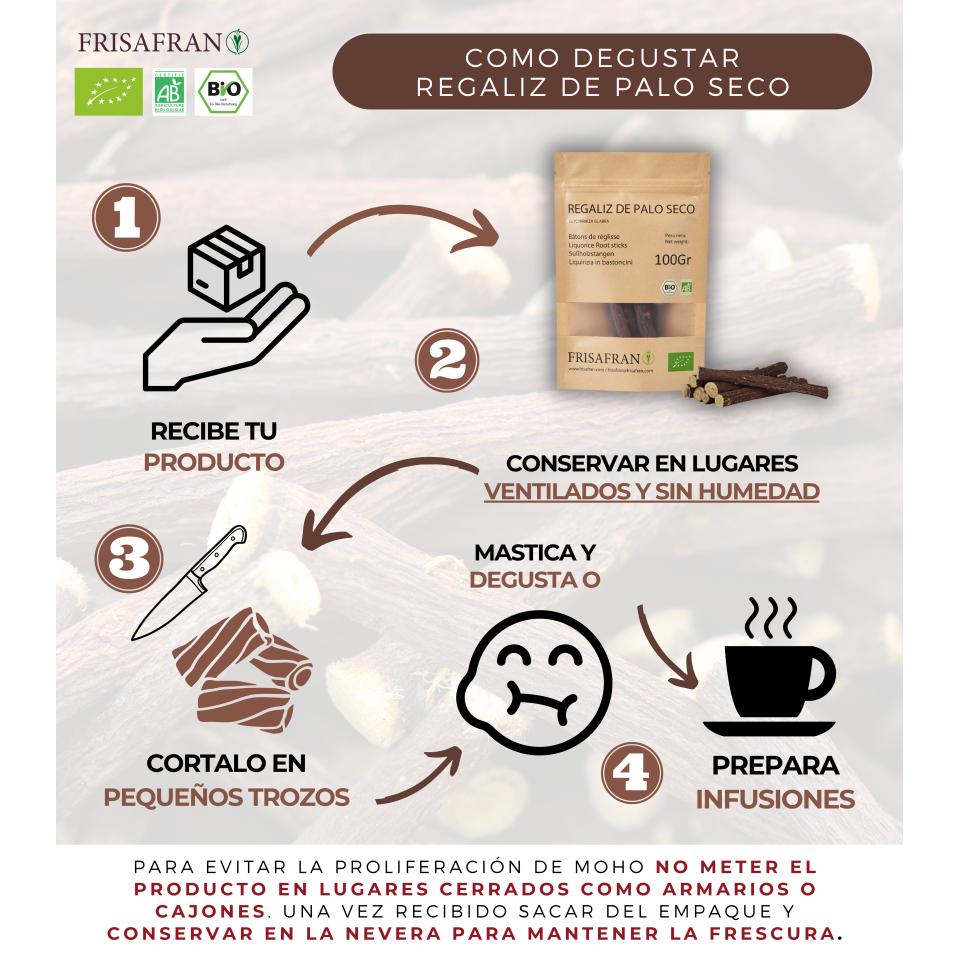 Regaliz De Palo Ecológico Seco - Sabor Y Calidad | Frisafran 100 G_5